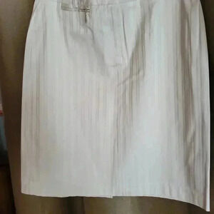 Jessica Sport Beige Tone on Tone  Striped Pencil Skirt Front Closure sz14